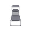 Seltsam - Loungebett - Liege - mit Sonnenbesuch - Laienkapazität von bis zu 250 kg - grau