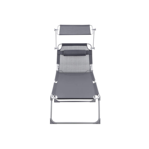 Seltsam - Loungebett - Liege - mit Sonnenbesuch - Laienkapazität von bis zu 250 kg - grau