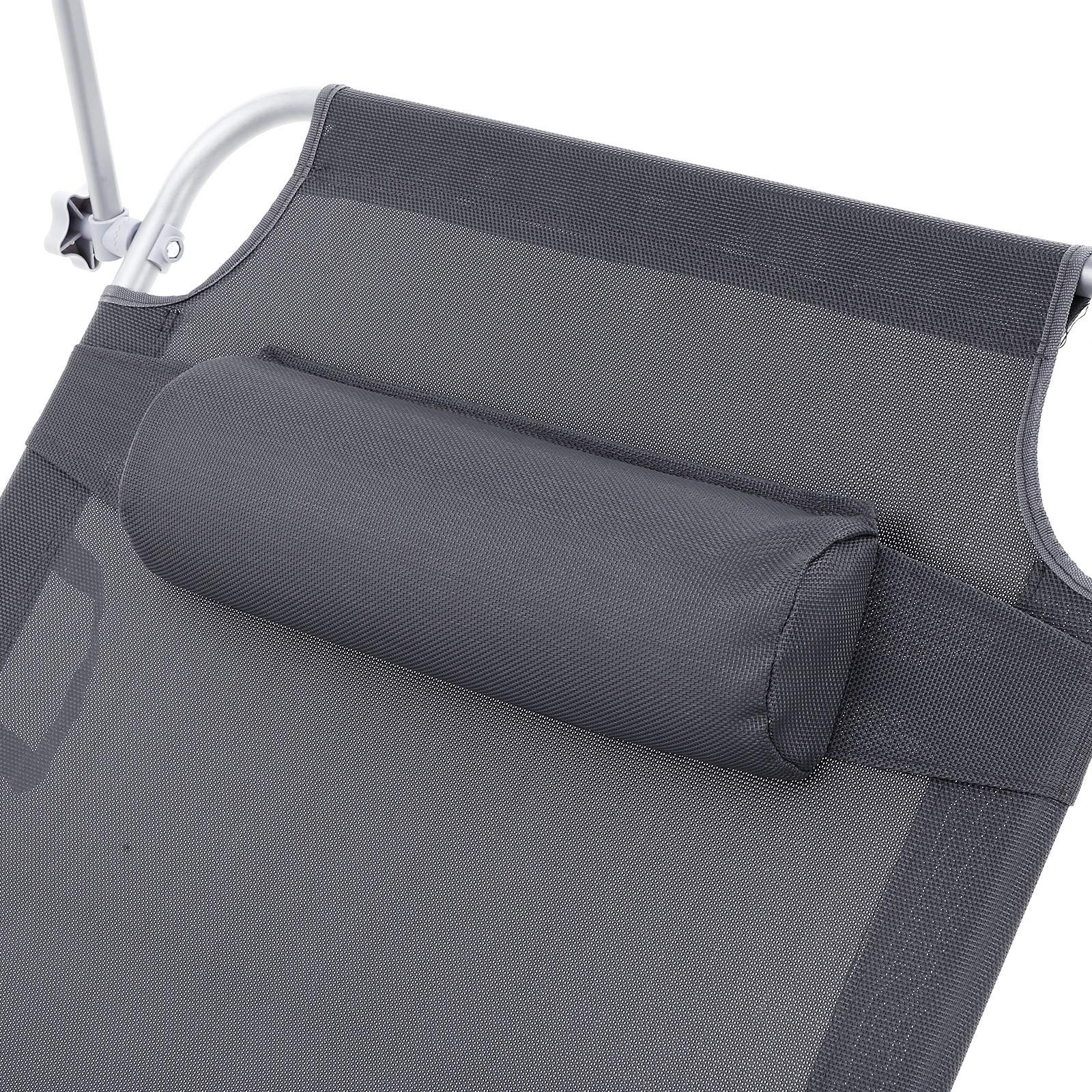 Seltsam - Loungebett - Liege - mit Sonnenbesuch - Laienkapazität von bis zu 250 kg - grau