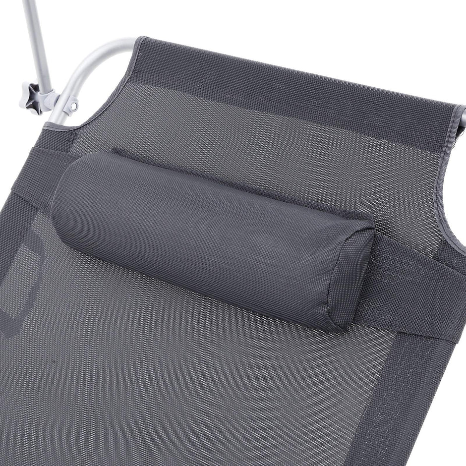 Seltsam - Loungebett - Liege - mit Sonnenbesuch - Laienkapazität von bis zu 250 kg - grau