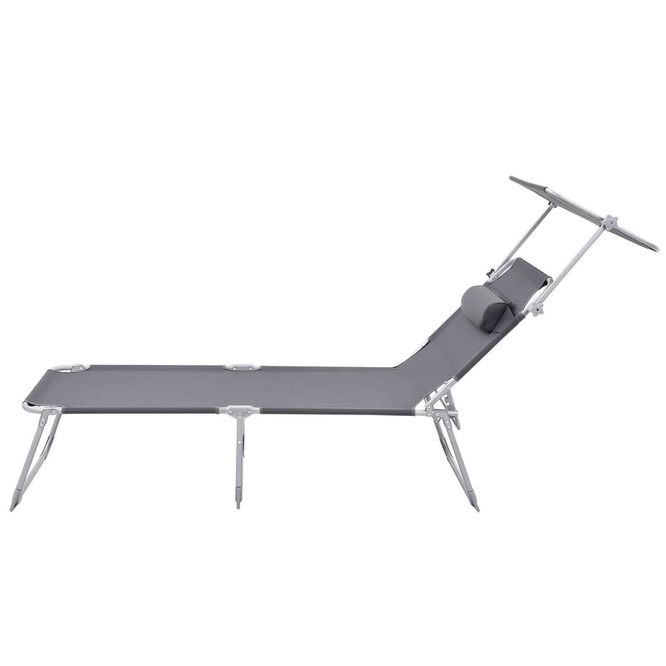 Seltsam - Loungebett - Liege - mit Sonnenbesuch - Laienkapazität von bis zu 250 kg - grau