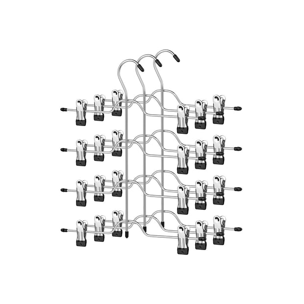 Hosenbügel - Weltraumunterricht - mit Clips - 3 - Metall Set - Metall
