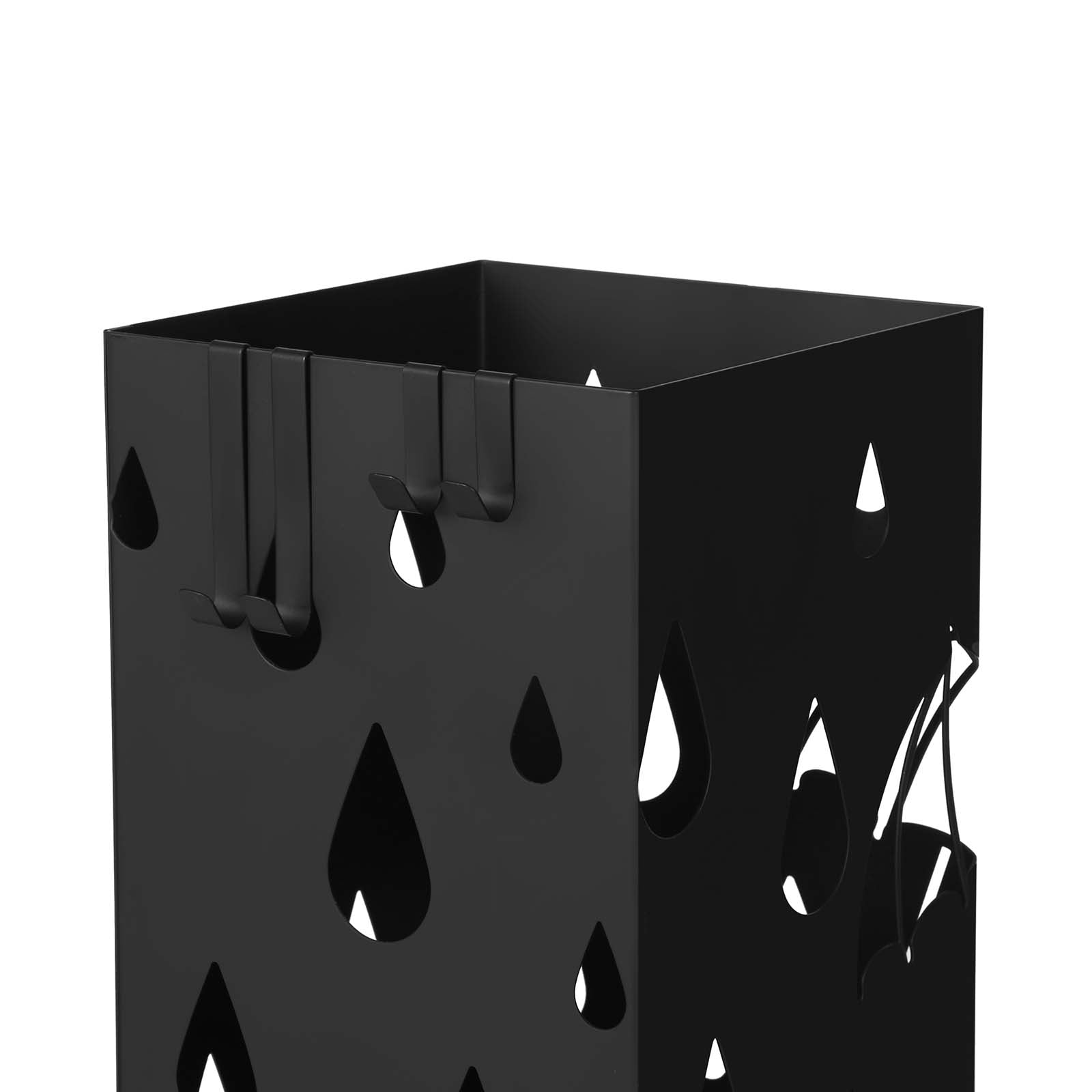 Dachhalter - Metallquadrat - mit 4 Haken und Wassersammelsbehälter - Schwarz