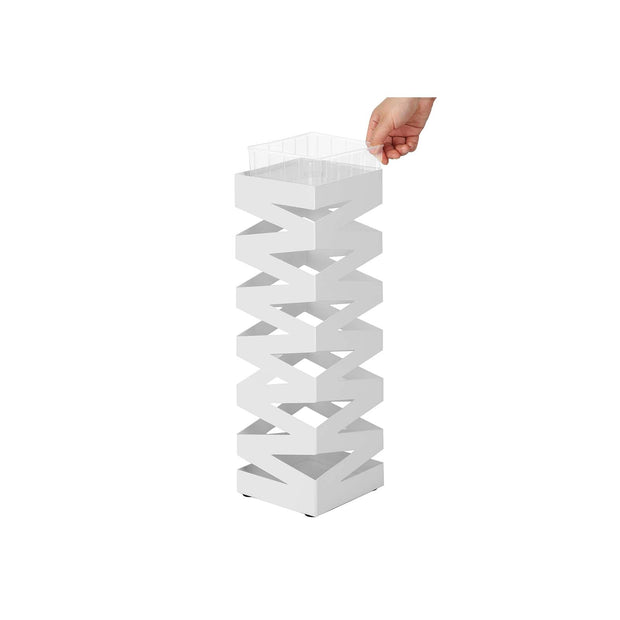 Regenschirmhalter - Quadratisches Design - mit Wassersammlung - Weiß