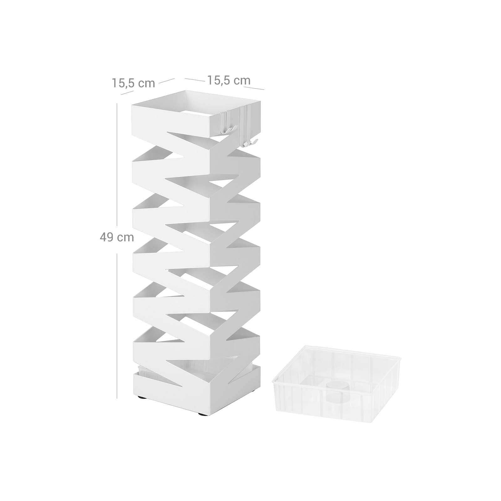 Regenschirmhalter - Quadratisches Design - mit Wassersammlung - Weiß