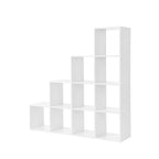 Bücherregal - 10 Würfelfächer - Stehschrank - Weiß