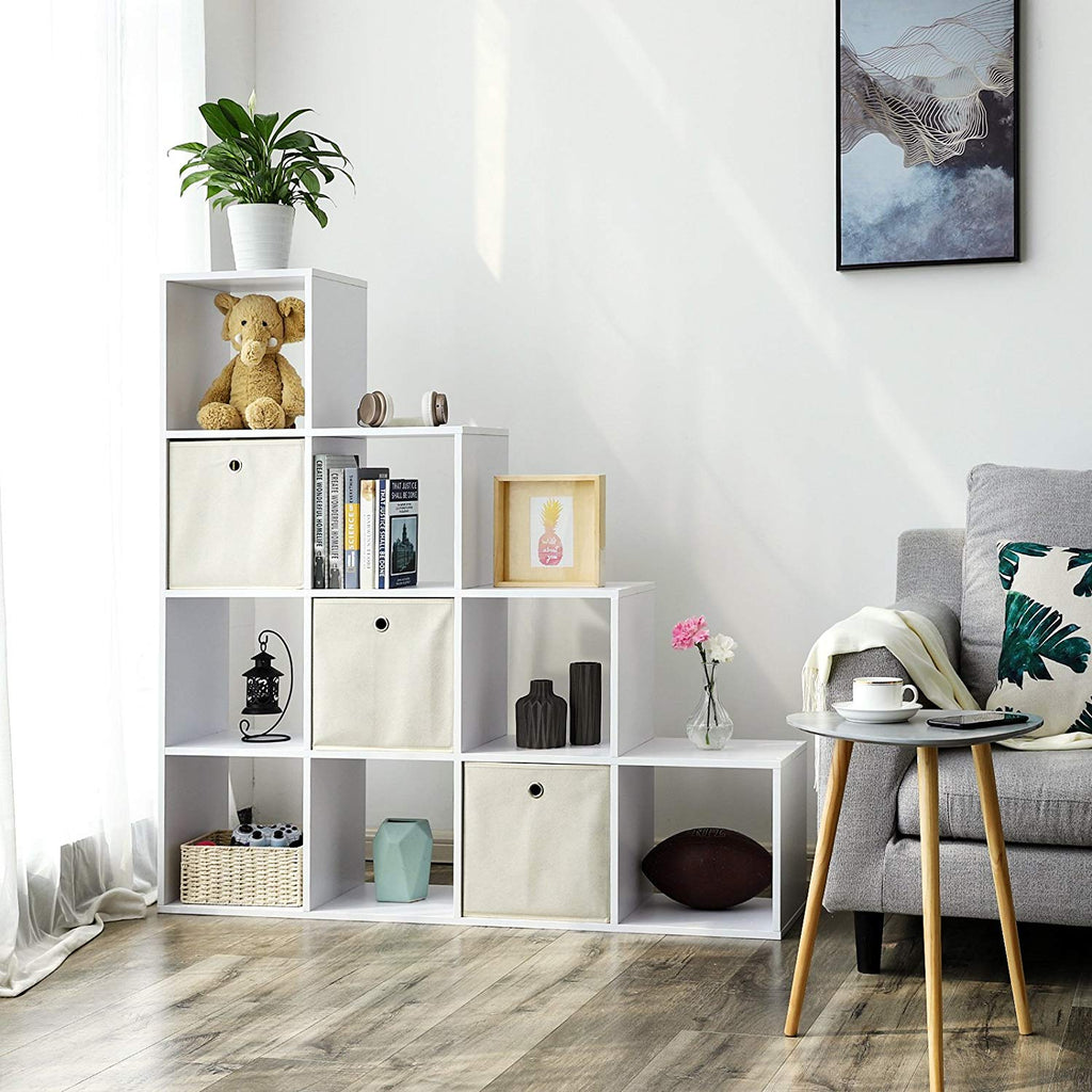 Bücherregal - 10 Würfelfächer - Stehschrank - Weiß