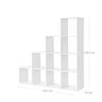 Bücherregal - 10 Würfelfächer - Stehschrank - Weiß