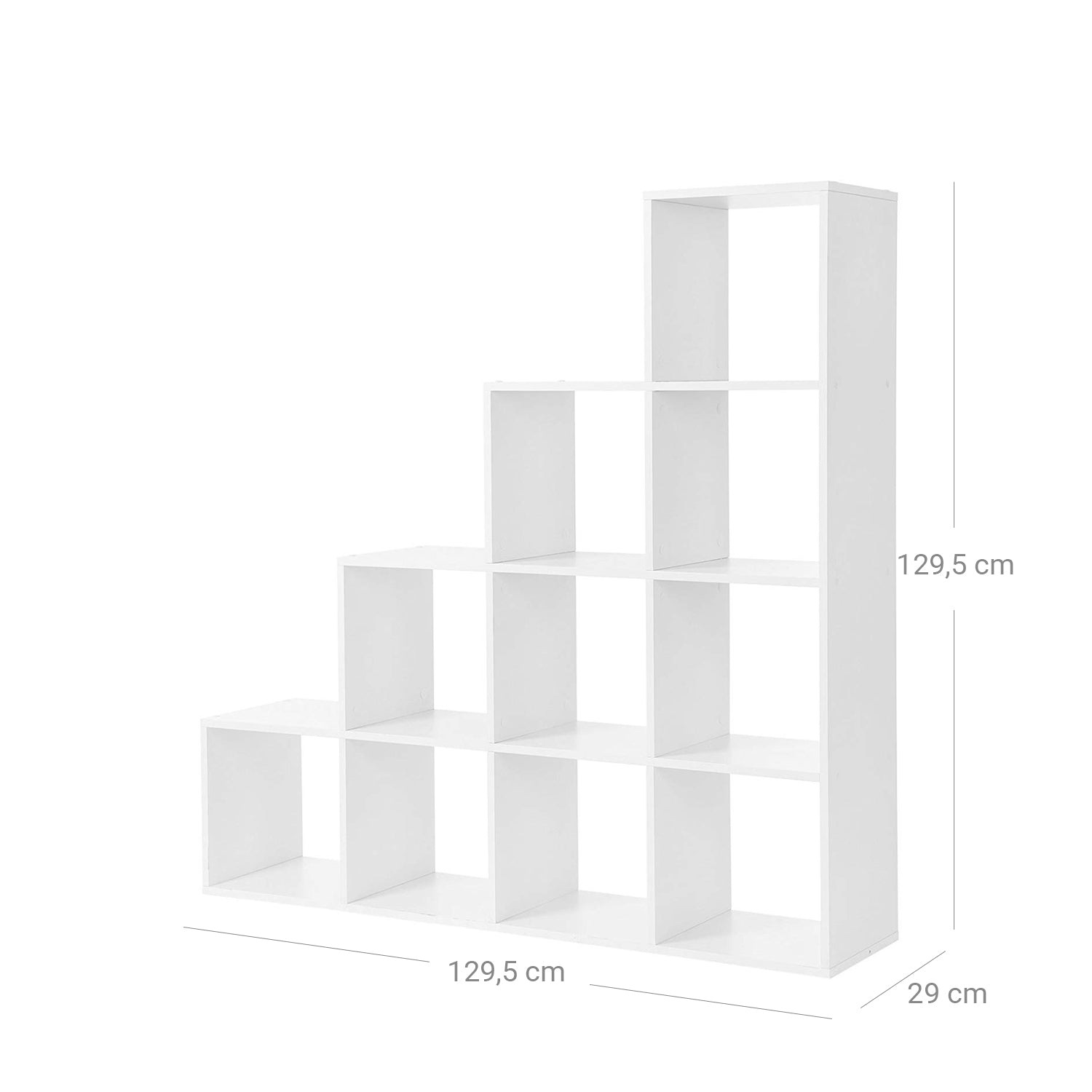 Bücherregal - 10 Würfelfächer - Stehschrank - Weiß