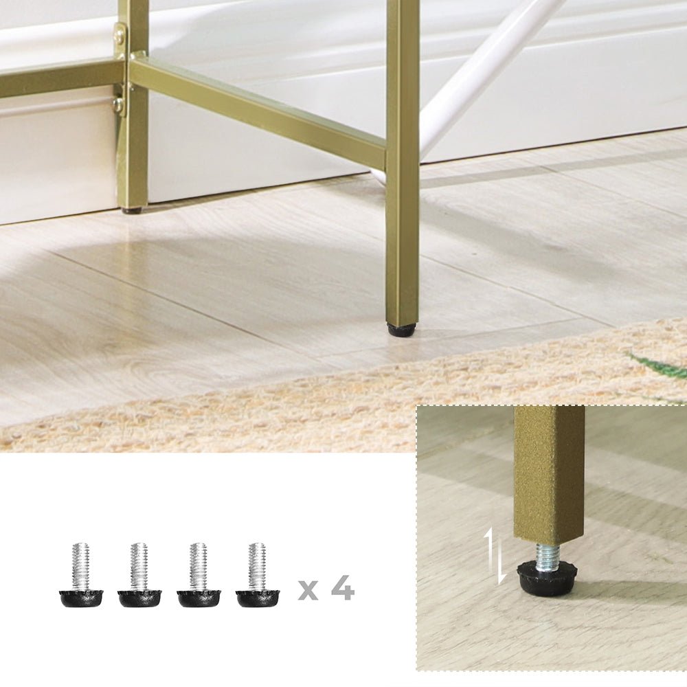 Badezimmerschrank - 4 Level - offener Schrank aus gehärtetem Glas - Gold -ausgelöster Stahlrahmen