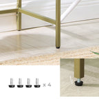 Badezimmerschrank - 4 Level - offener Schrank aus gehärtetem Glas - Gold -ausgelöster Stahlrahmen