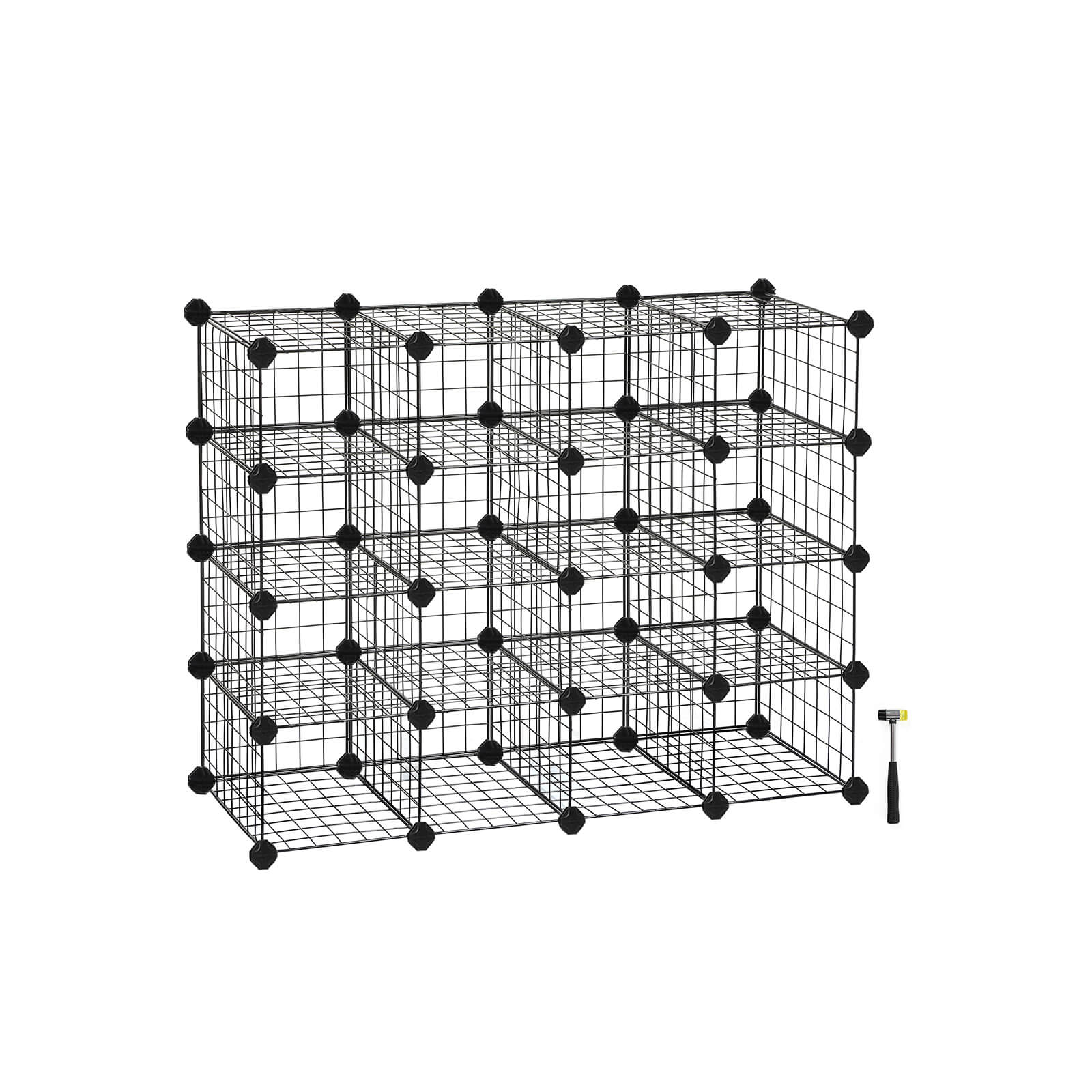 Schuhregal - Würfelschrank - 15 Metalldrahttaschen - Weiß