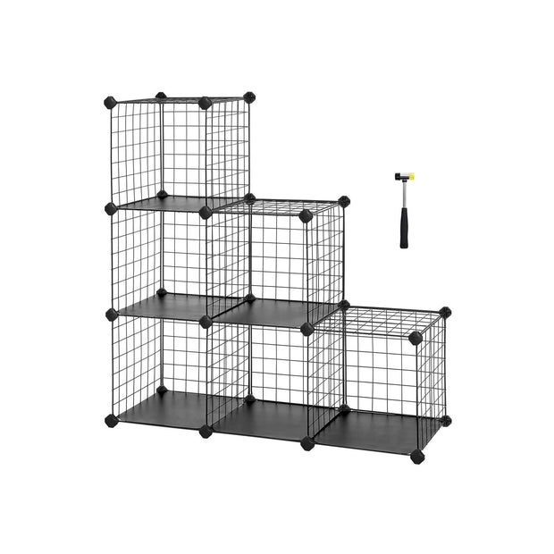 Würfelschrank - Garderobe mit 6 Würfel - 63 x 31 x 93 cm - Schwarz