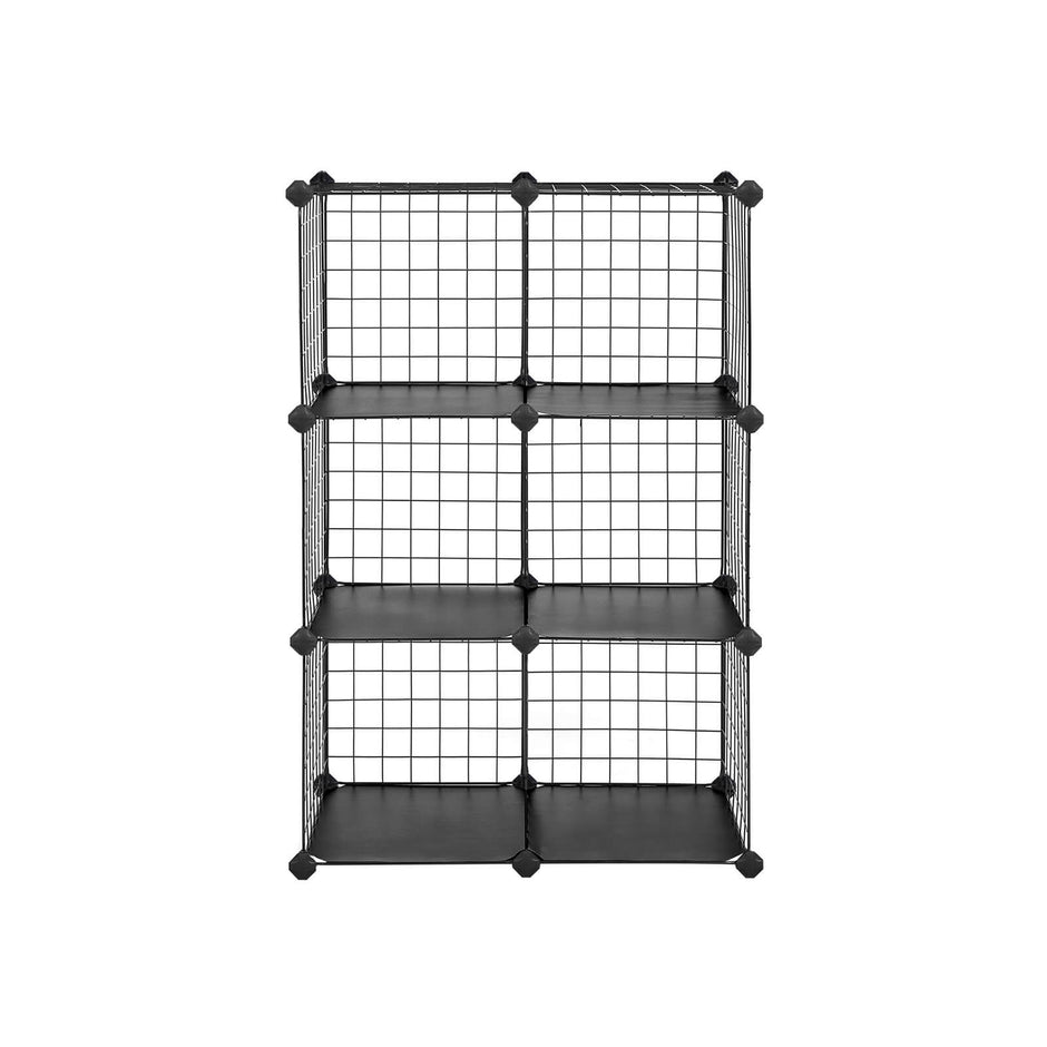 Würfelschrank - Garderobe mit 6 Würfel - 63 x 31 x 93 cm - Schwarz