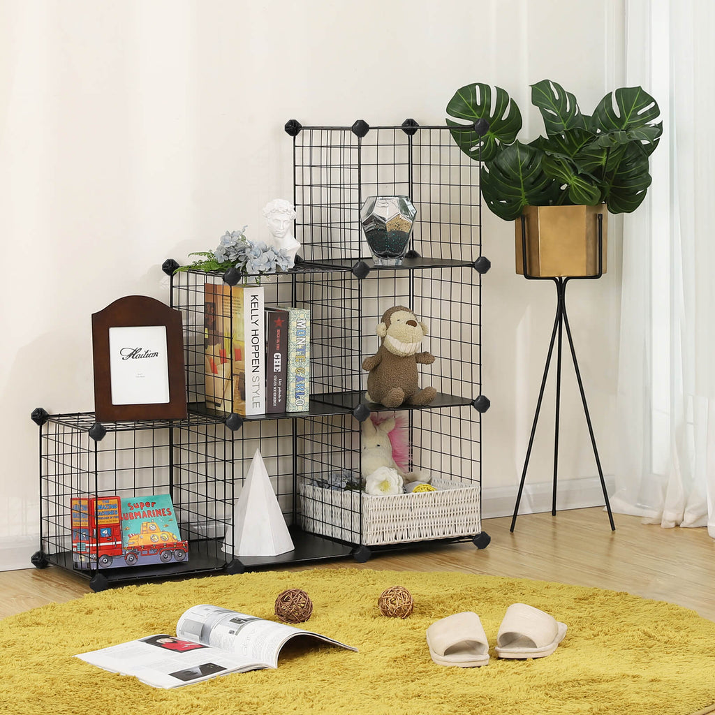 Würfelschrank - Garderobe mit 6 Würfel - 63 x 31 x 93 cm - Schwarz