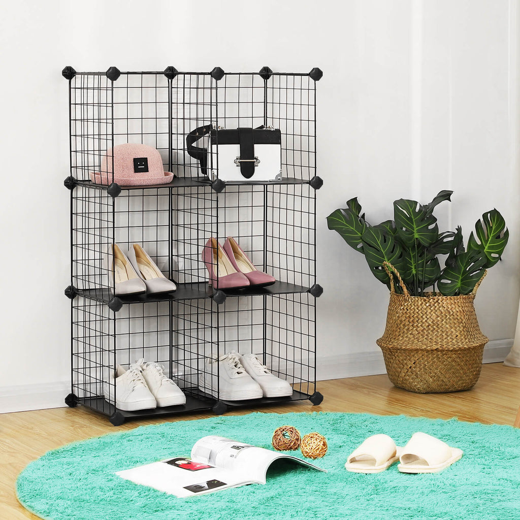 Würfelschrank - Garderobe mit 6 Würfel - 63 x 31 x 93 cm - Schwarz