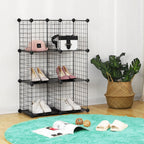 Würfelschrank - Garderobe mit 6 Würfel - 63 x 31 x 93 cm - Schwarz