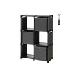 Würfelschrank - Aufbewahrungsschrank mit 6 Fächern und 3 Aufbewahrungsboxen - Schwarz