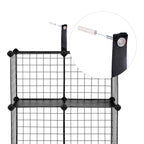 Würfelschrank - Drahtnetzplankensystem - Lagerschrank - 9 Fächer - Schwarz
