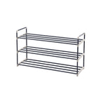 Schuhregal - mit 3 Levels - für 12-15 Paar Schuhe - Metall - Schwarz