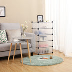 Schuhregal - Haken -UP -Schrank - Kunststoff - 10 Fächer - mit Türen - Weiß