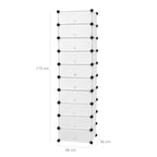 Schuhregal - Haken -UP -Schrank - Kunststoff - 10 Fächer - mit Türen - Weiß