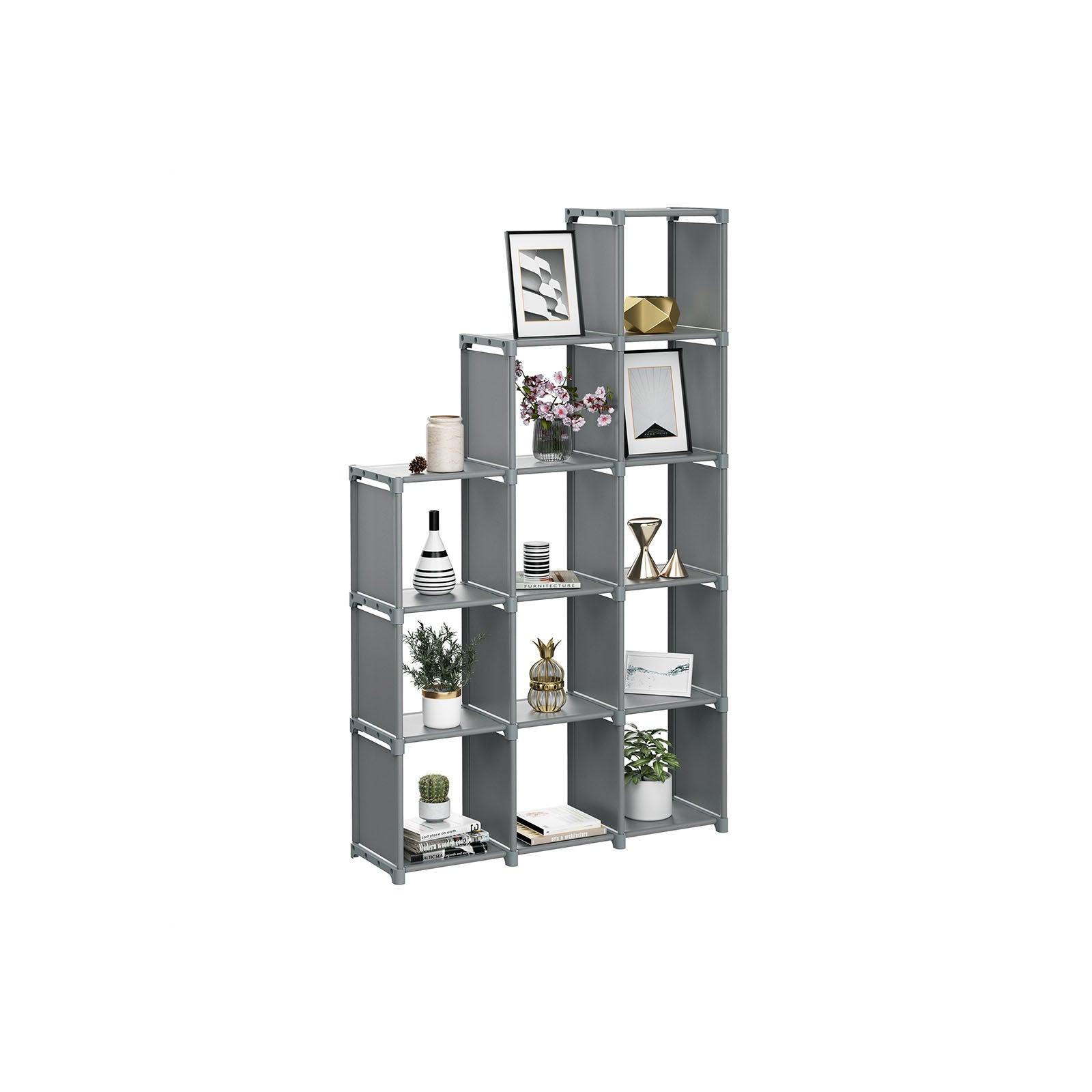 Würfelschrank - Aufbewahrungsschrank mit 12 Fächern - Grau