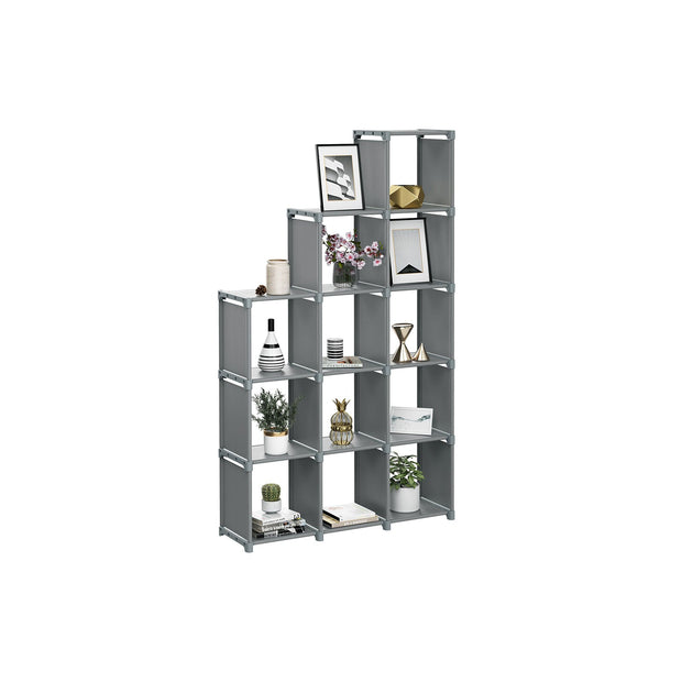 Würfelschrank - Aufbewahrungsschrank mit 12 Fächern - Grau