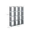 Würfelschrank - Aufbewahrungsschrank mit 12 Fächern - Grau