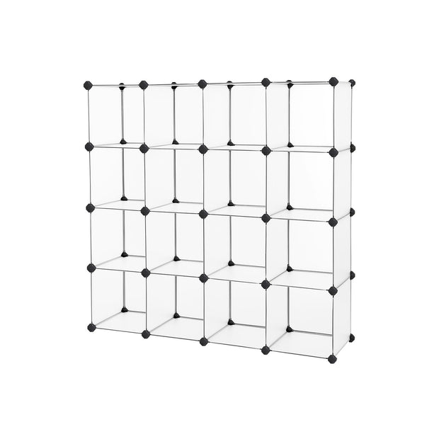 Würfelschrank - Racking -System - 16 Würfel - transparent