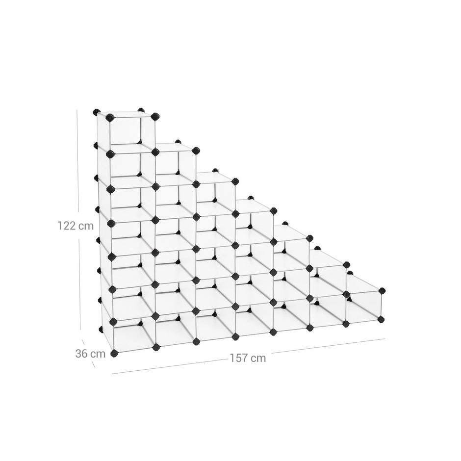 Würfelschrank - Lagerschrank - 32 Fächer - transparentes Design