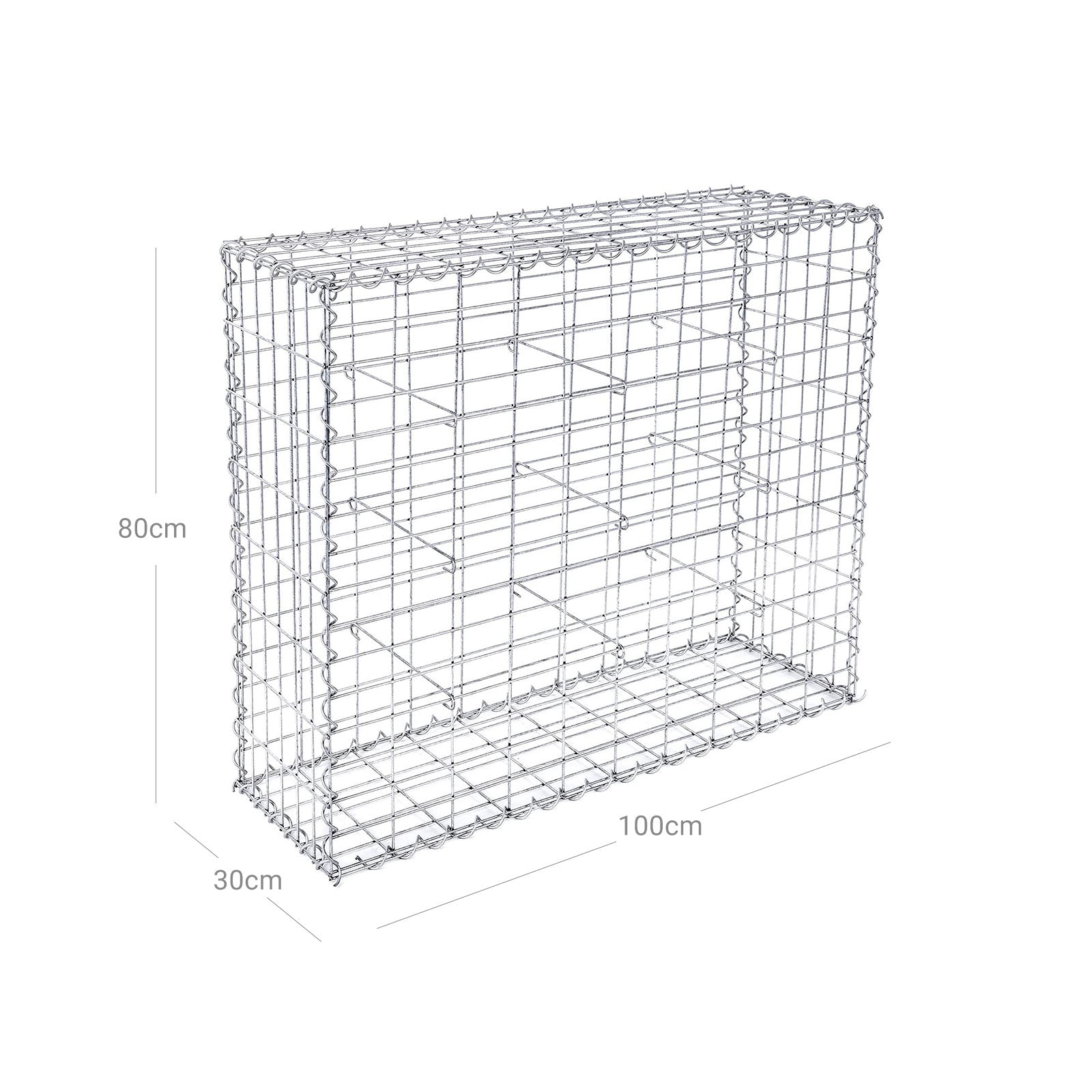 Steenkorf - Gabion - Draht hoch - Edelstahl - 100 x 80 x 30 cm