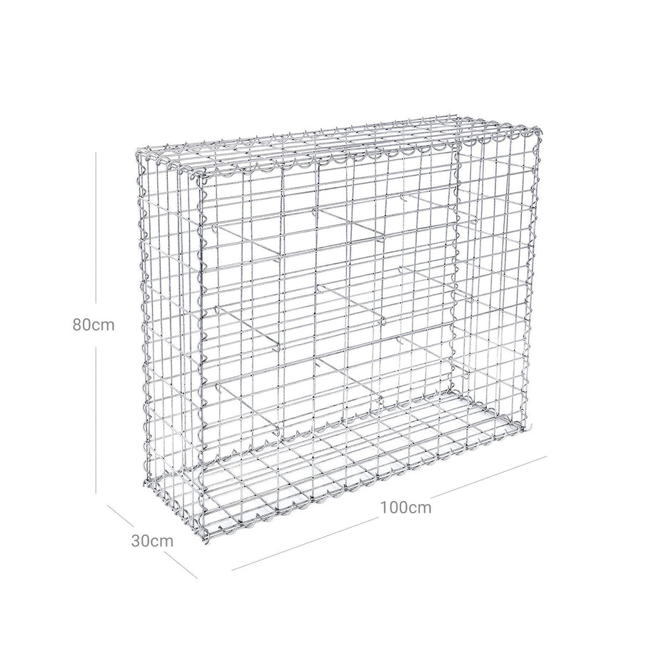 Steenkorf - Gabion - Draht hoch - Edelstahl - 100 x 80 x 30 cm