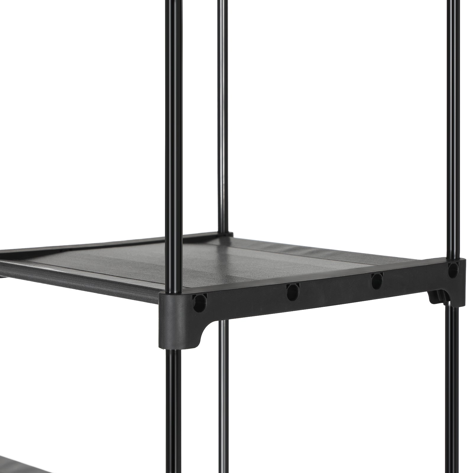 Kleiderschrank - Stoffkoffer mit 2 Stangen - 140 x 43 x 174 cm - schwarz