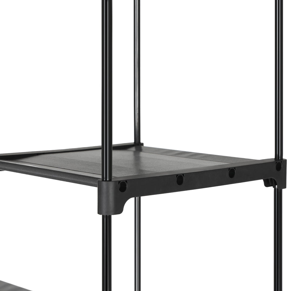 Kleiderschrank - Stoffkoffer mit 2 Stangen - 140 x 43 x 174 cm - schwarz