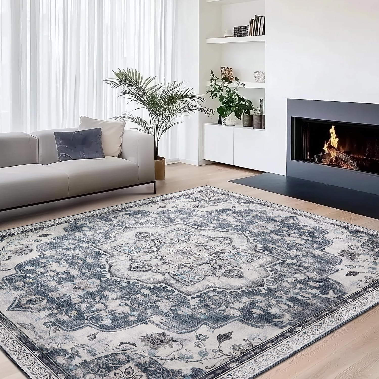Vloerkleed - Wasbaar en Antislip - Duifgrijs - 120 x 170 cm