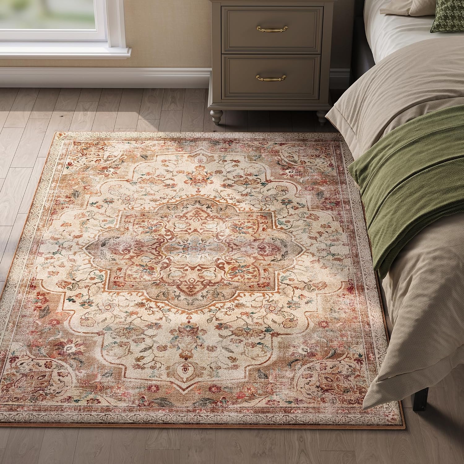 Vloerkleed - Wasbaar en Antislip - Cappuccinobeige - 120 x 170 cm