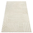 Vloerkleed - 150 x 80 cm - 3D Geometrisch Patroon - Wasbaar - Crèmewit