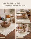 Vloerkleed - 170 x 120 cm - 3D Geometrisch Patroon - Wasbaar - Crèmewit