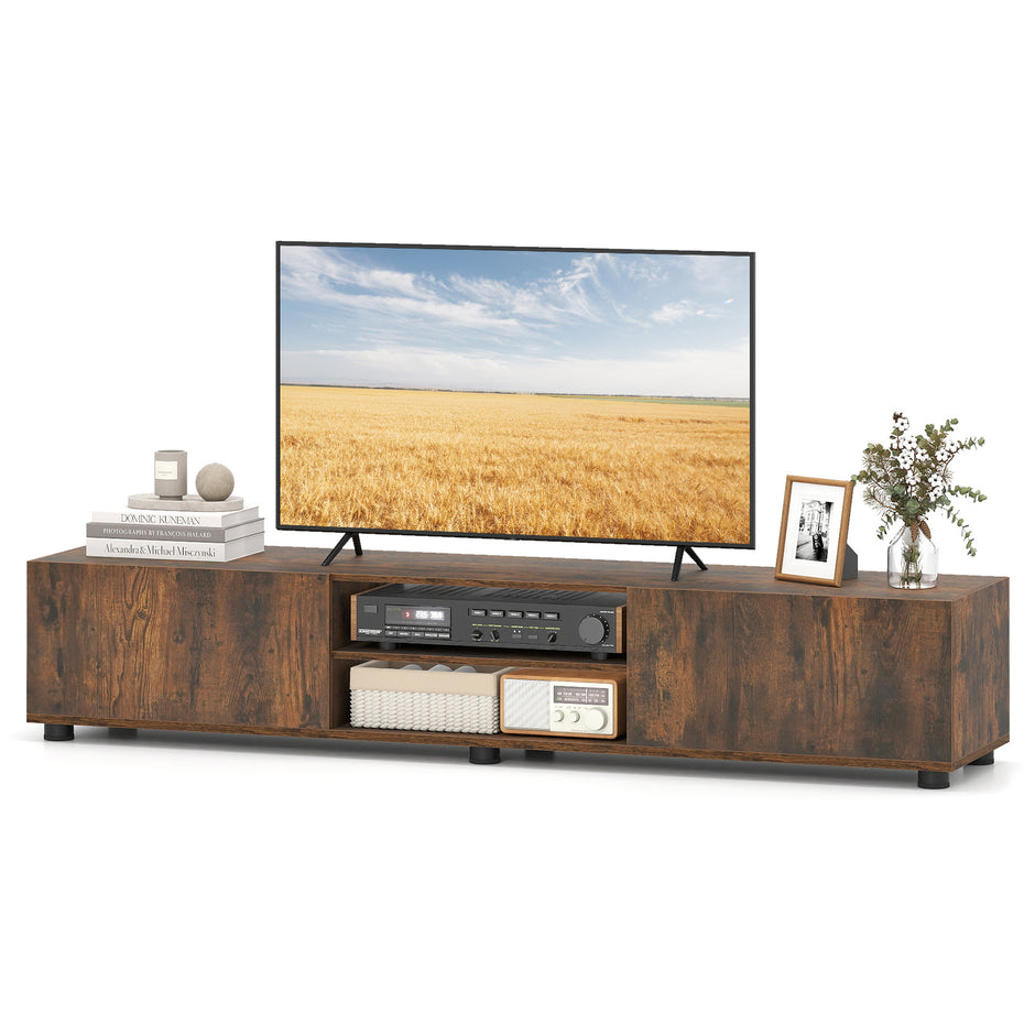 TV skåp – kommod för upp till tum med dörrar och öppna hyllor rustikbrun – 70 2 2 160 x 35 x 30 cm – Rustik brun