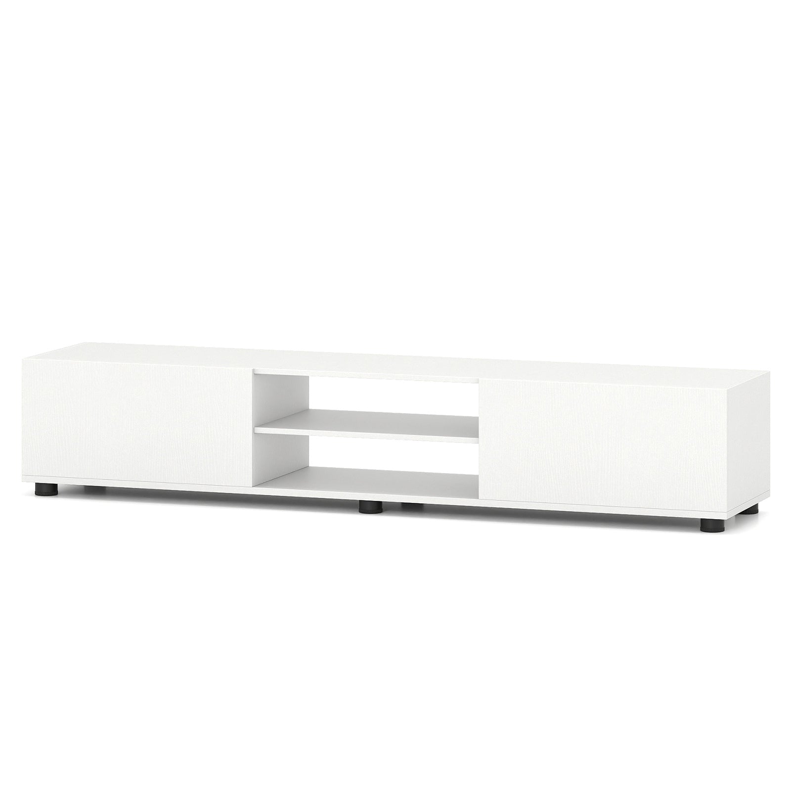 TV skåp – kommod för upp till tum med dörrar och öppna hyllor – 70 2 2 160 x 35 x 30 cm – Vit