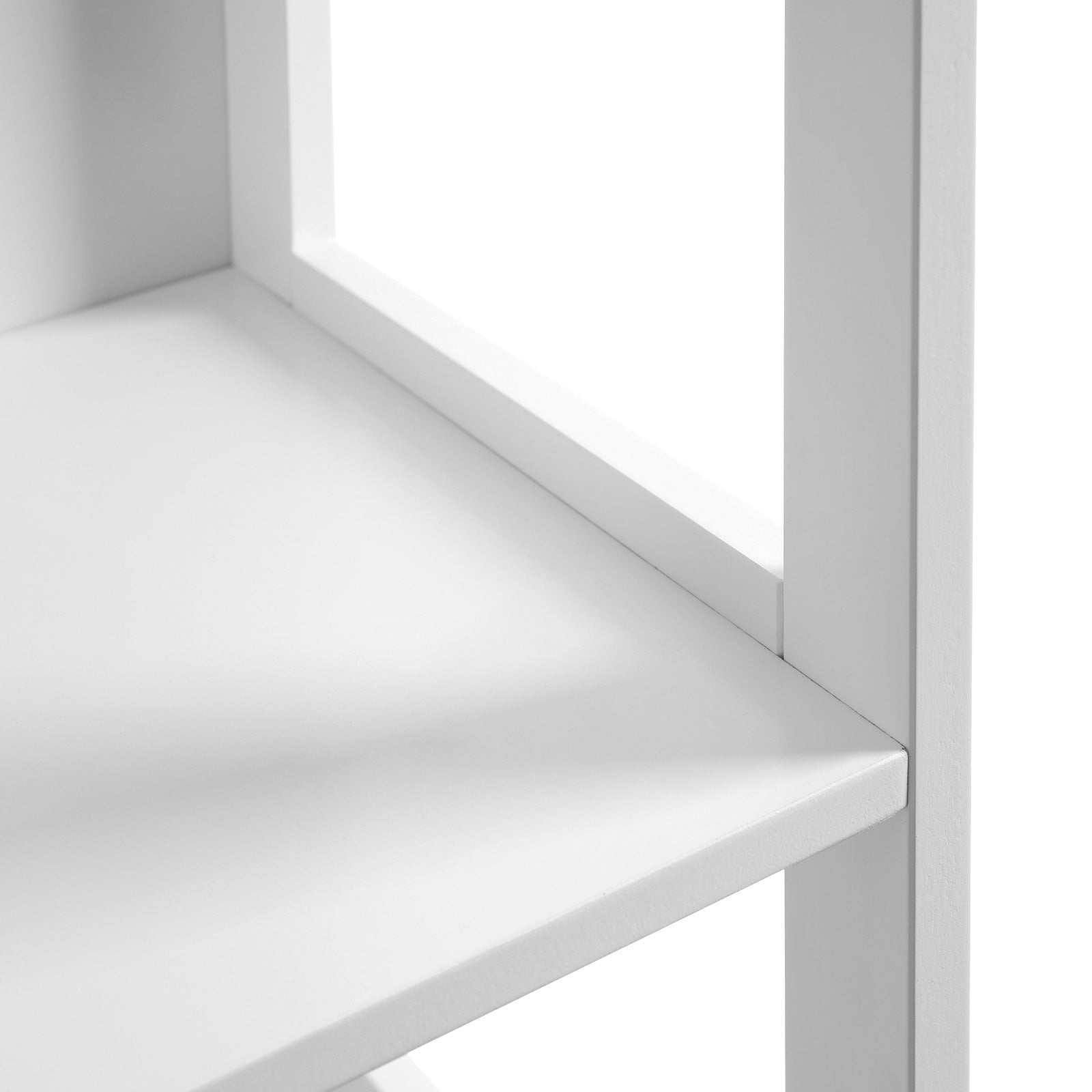 Badezimmerschrank - Hochschrank mit 2 Schubladen und 3 offenen Fächern - 30 x 30 x 141,5 cm - weiß
