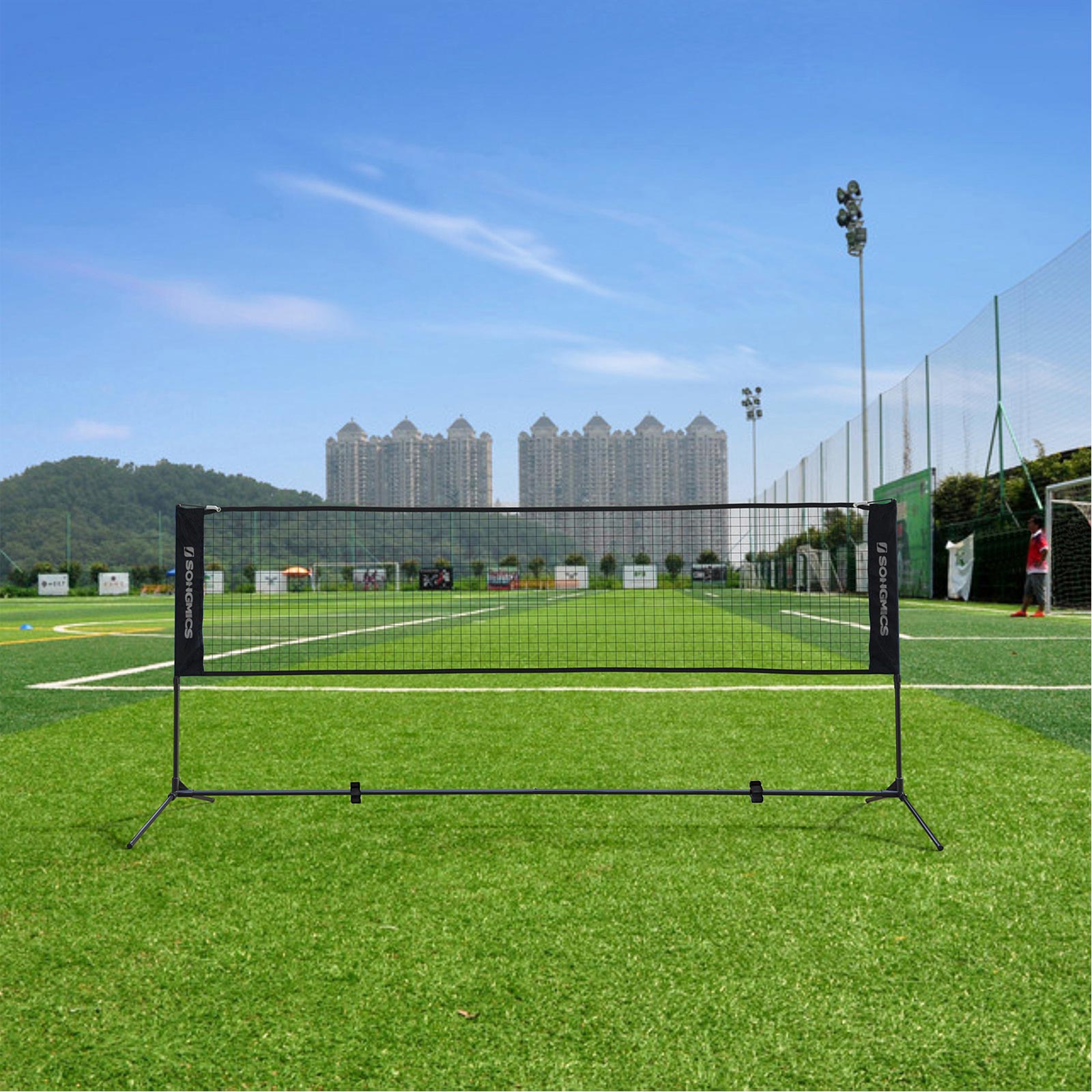 Badmintonnet - Höhe einstellbar - Tennisnet Standard - Schwarz