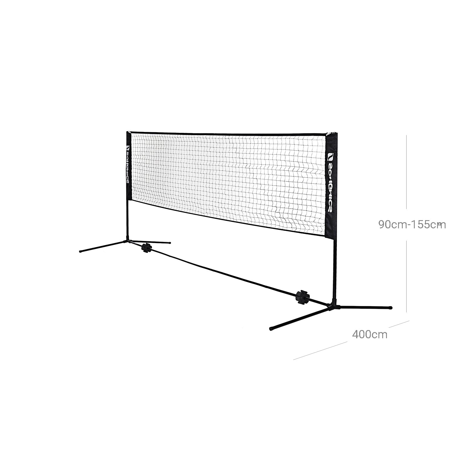 Badmintonnet - Höhe einstellbar - Tennisnet Standard - Schwarz
