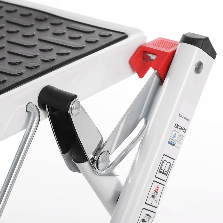 Klappleiter - 2 Schritte - Anti -Klingel -Gummi - mit Griff - 150 kg Ladungskapazität - Stahl