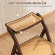 Tvåpack – rotting fällbara stolar med bamburam, i boho stil, max belastning kg, valnötsfärg – 150
