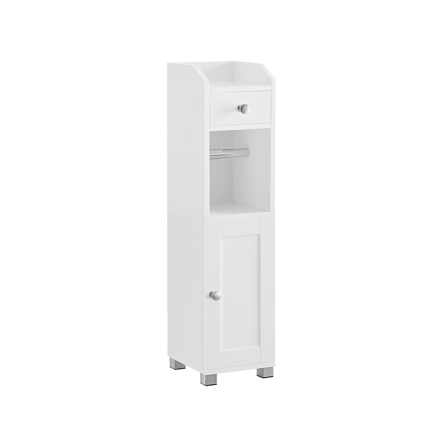 Toilettenschrank - Badezimmerschrank - mit einstellbarer Brett - wasserdichte Beine - Weiß