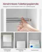 Toilettenschrank - Badezimmerschrank - mit einstellbarer Brett - wasserdichte Beine - Weiß