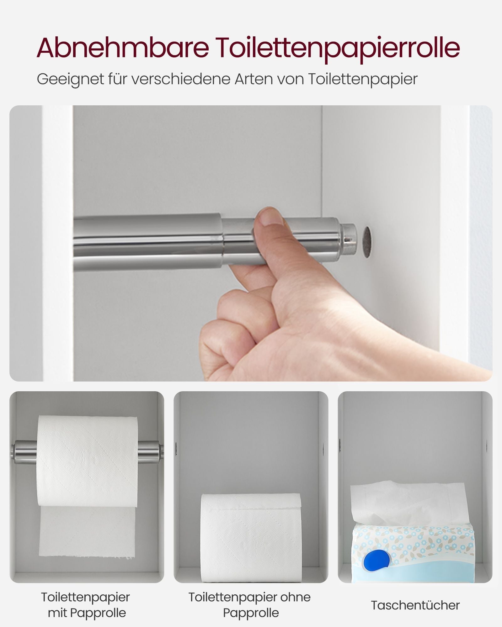 Toilettenschrank - Badezimmerschrank - mit einstellbarer Brett - wasserdichte Beine - Weiß