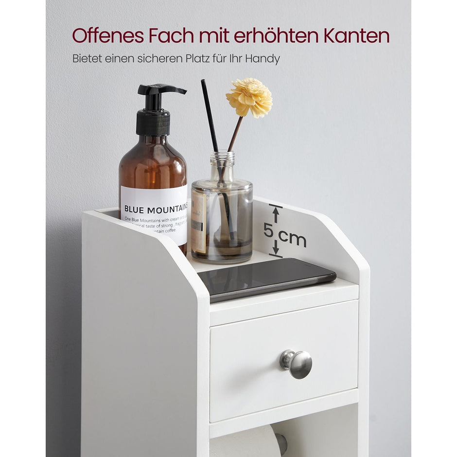 Toilettenschrank - Badezimmerschrank - mit einstellbarer Brett - wasserdichte Beine - Weiß